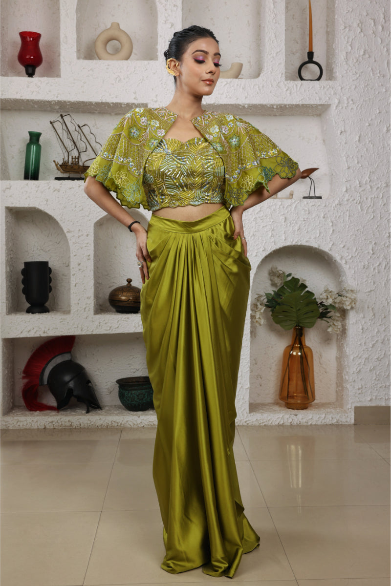 Cape Drape Skirt Set