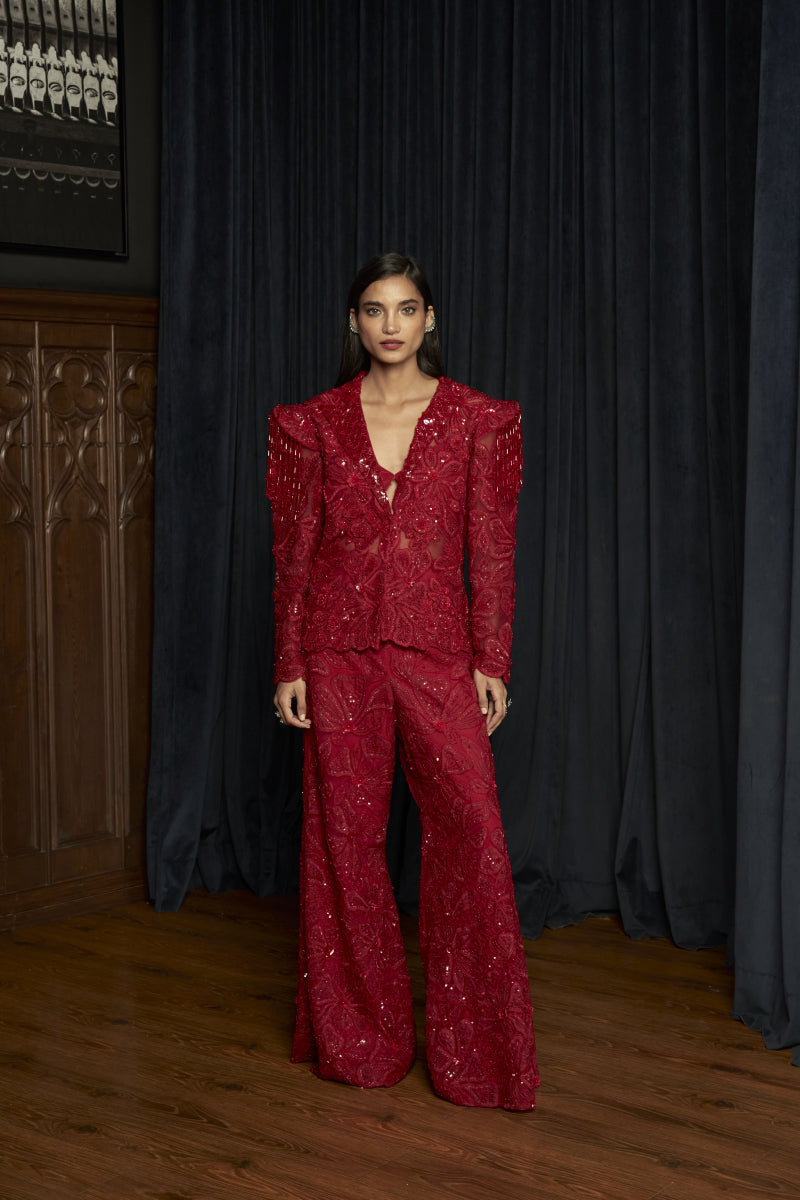 Red Jacket-Pant Set