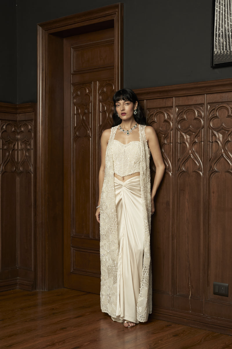 Ivory Jacket-Corset Set