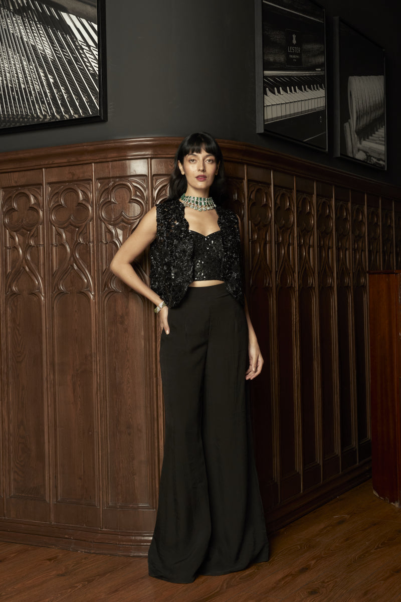 Black Short Jacket- Pant Set