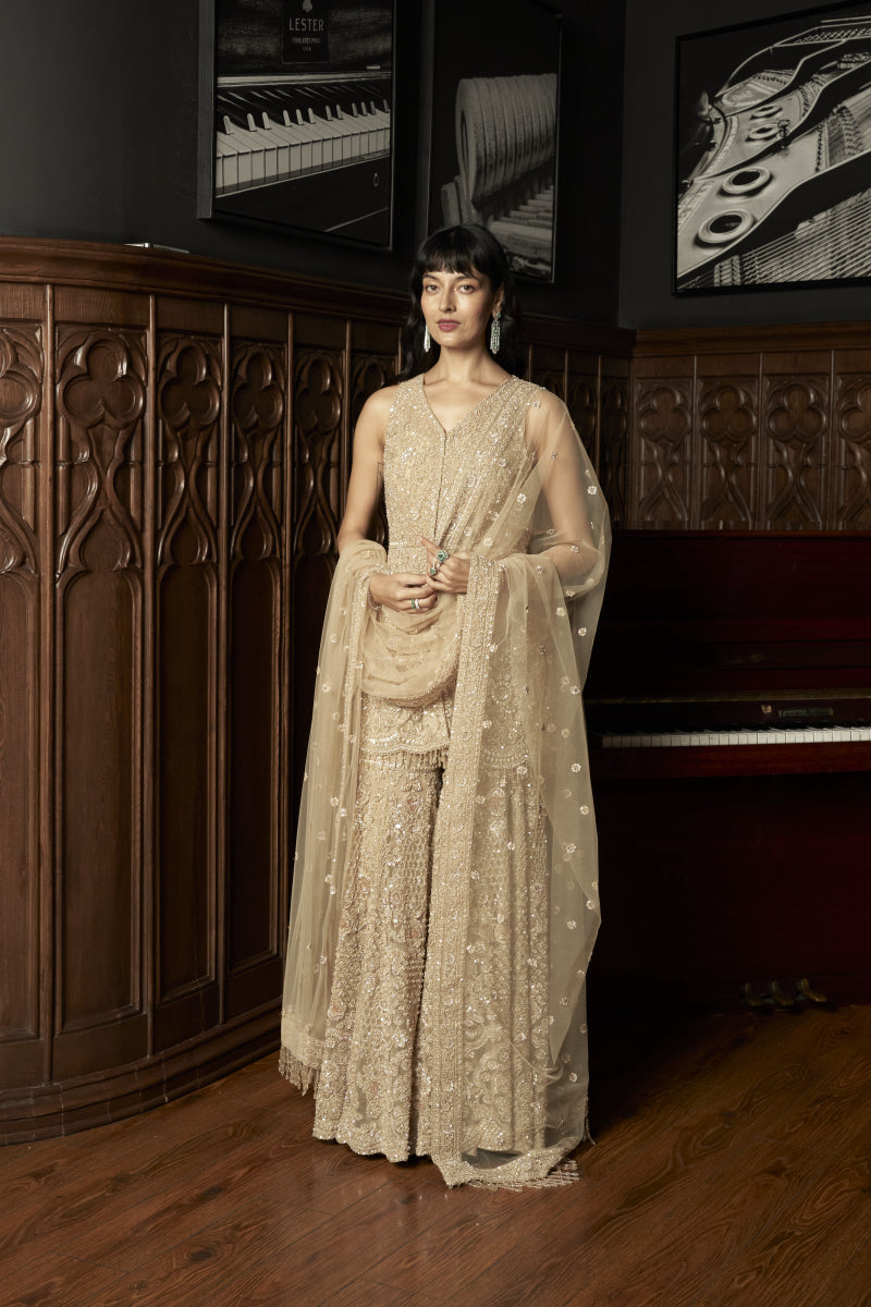 Beige Sharara Set