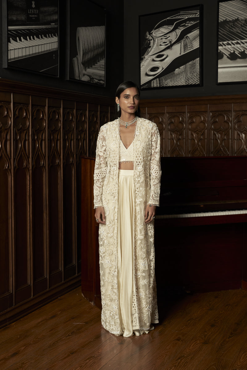 Ivory Jacket- Skirt Set