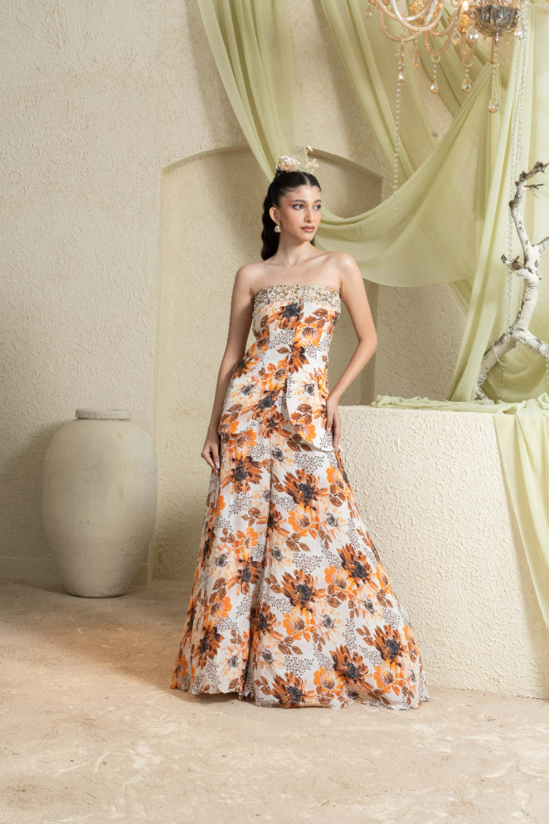 Amber Field Hand-Embroidered Corset & Pant Set