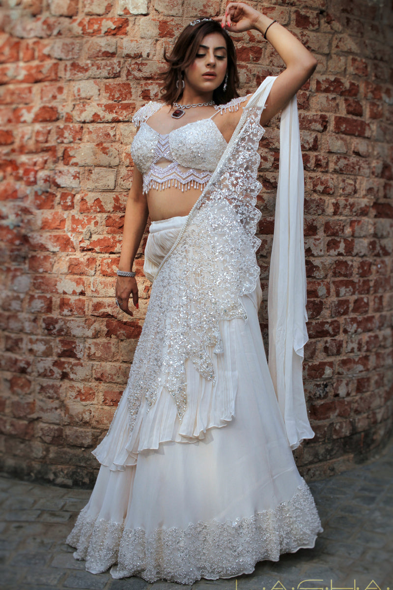 Lehnga Dupatta Bustier Set
