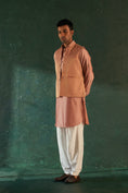 Load image into Gallery viewer, Men's Rose Pink Pathani Kurta Set with Jacket- set of 3
