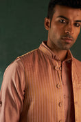 Load image into Gallery viewer, Men's Rose Pink Pathani Kurta Set with Jacket- set of 3
