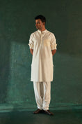 Load image into Gallery viewer, Men's White Straight Kurta Set with Jacket- set of 3
