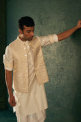 Load image into Gallery viewer, Men's White Straight Kurta Set with Jacket- set of 3
