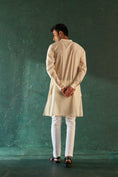 Load image into Gallery viewer, Midas Ivory Chevron Embroidered Kurta With Pant- set of 2
