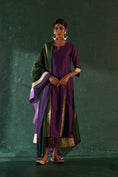 Load image into Gallery viewer, Midas Purple Chanderi Kurta - Set of 3
