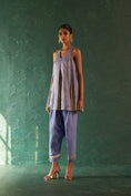Load image into Gallery viewer, Midas Lavender Tissue Stripes Sharara Kurta - set of 3
