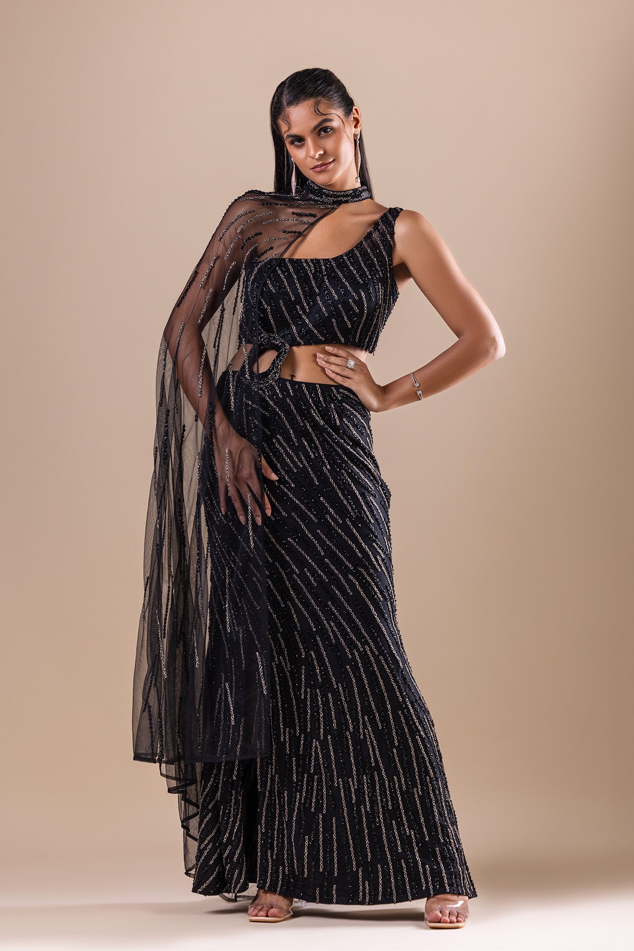 Black Embroidered Dress