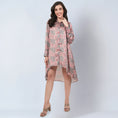 Load image into Gallery viewer, Grey and Pink Floral Hi-Low Dress
