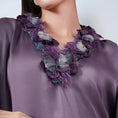 Load image into Gallery viewer, Purple Ruffle Dress with Floral Lace Detail
