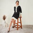 Load image into Gallery viewer, Black and Off-White Linen Shirt Dress
