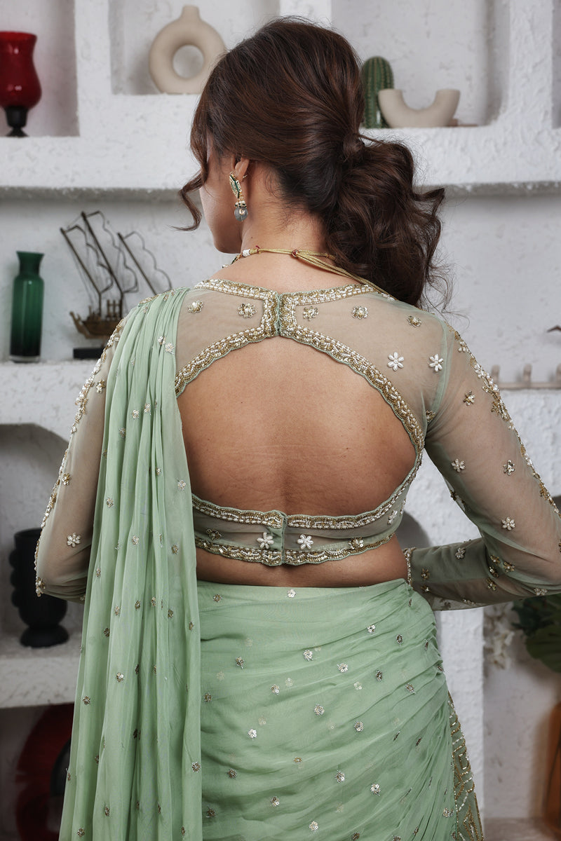Pre Drape Ruffle Lehnga Saree