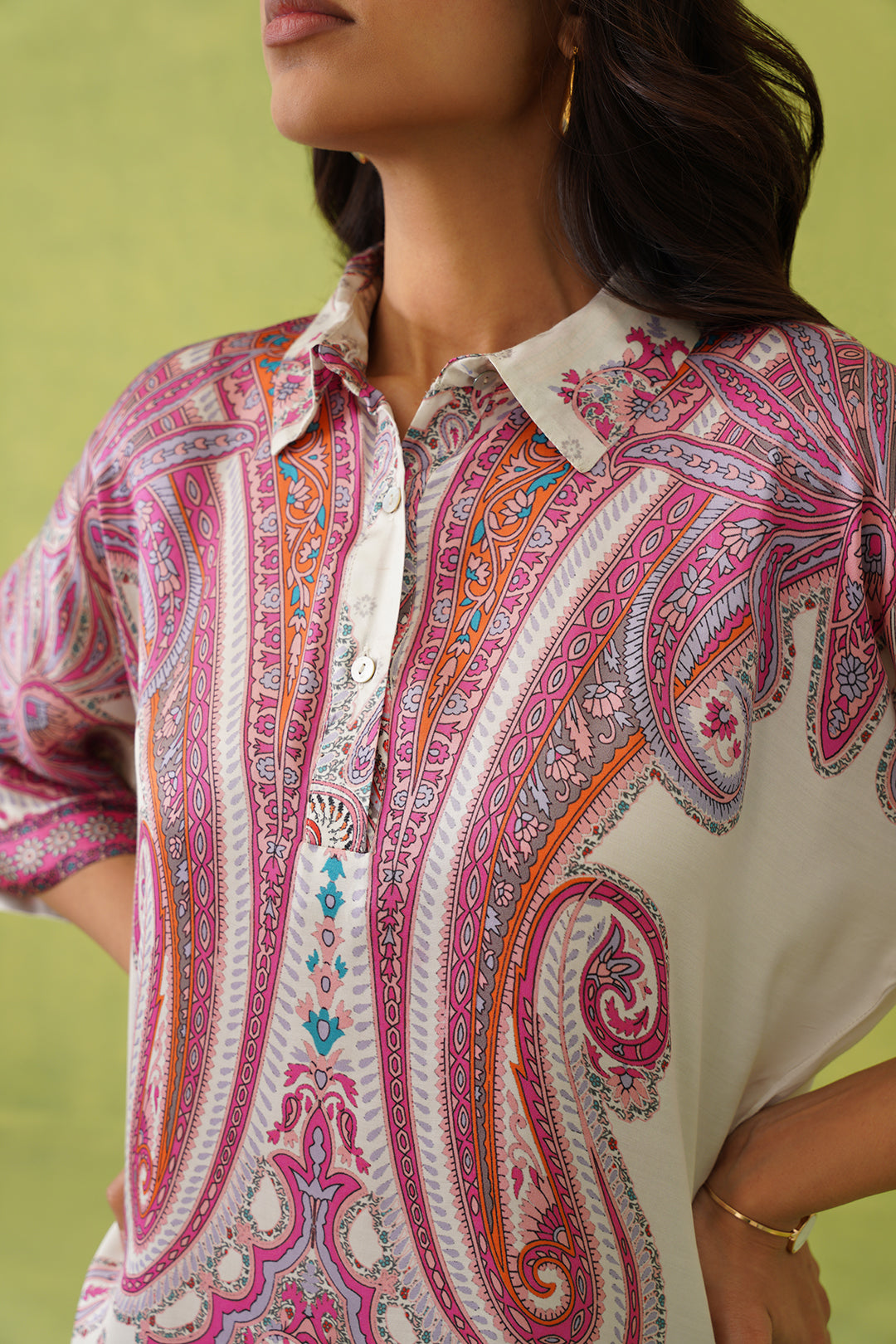 Noor Wine Paisley Co-Ord Set For Women-inching india