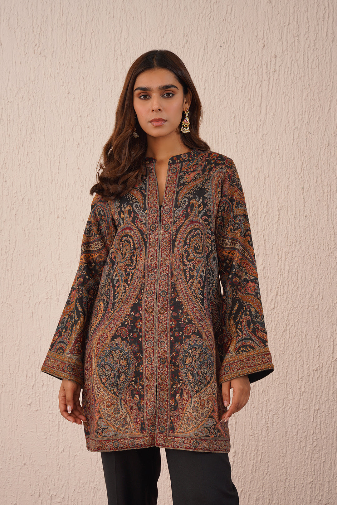 Woolen Black Kaani Set For Women - Winter Wear