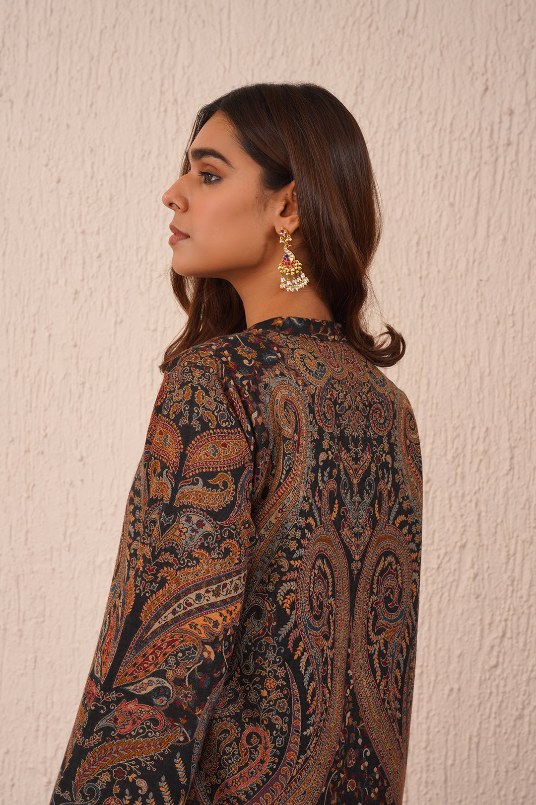 Woolen Black Kaani Set For Women - Winter Wear