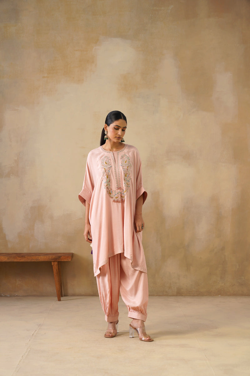 Noor Pink Kaftan Suit Set