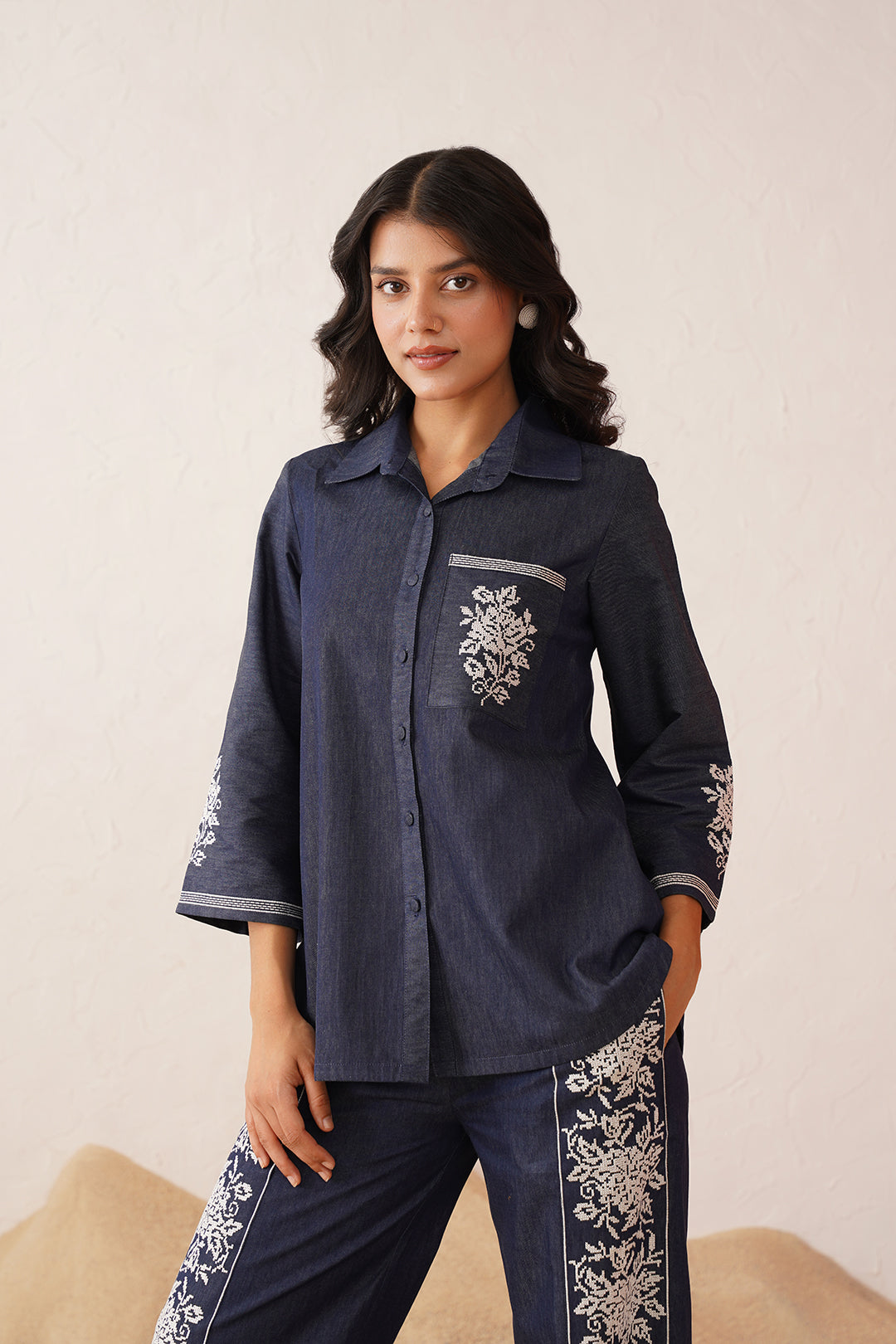 Cross Stitch Denim Co-ord Set Online India 