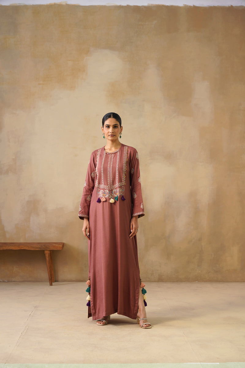 Noor Brown Full Length Dress