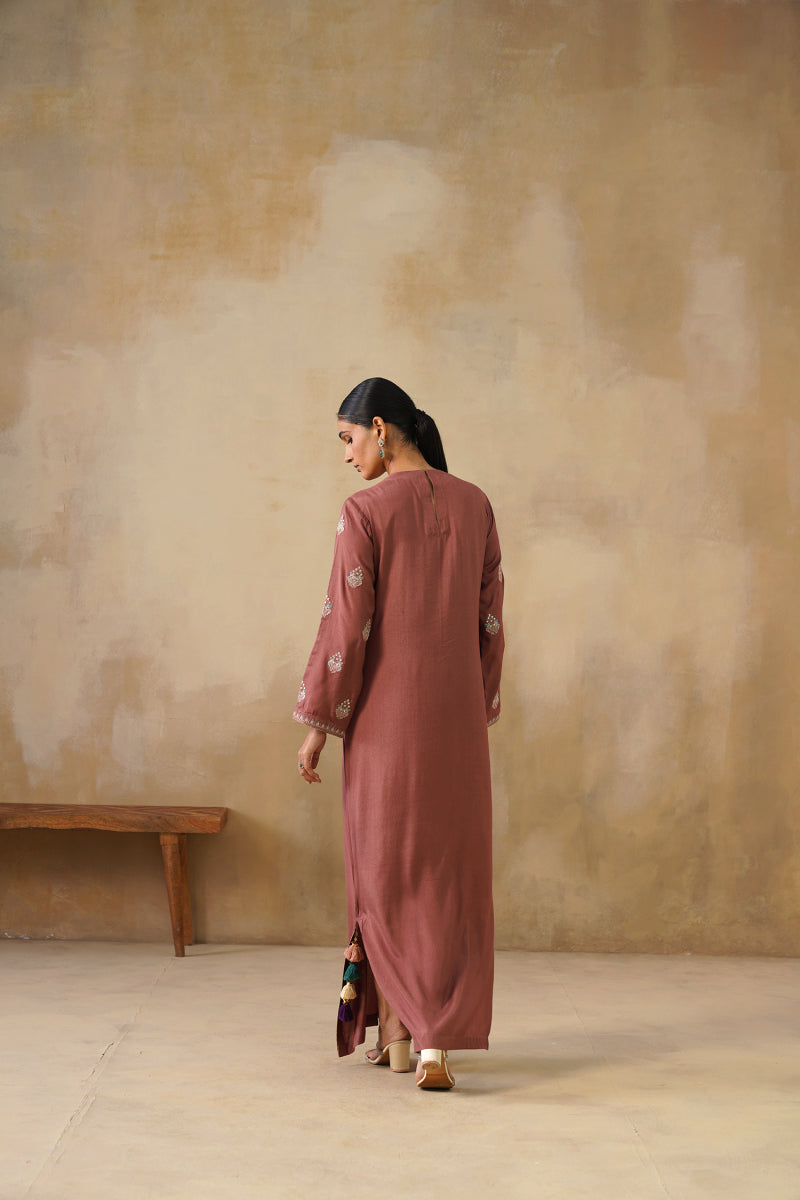 Noor Brown Full Length Dress