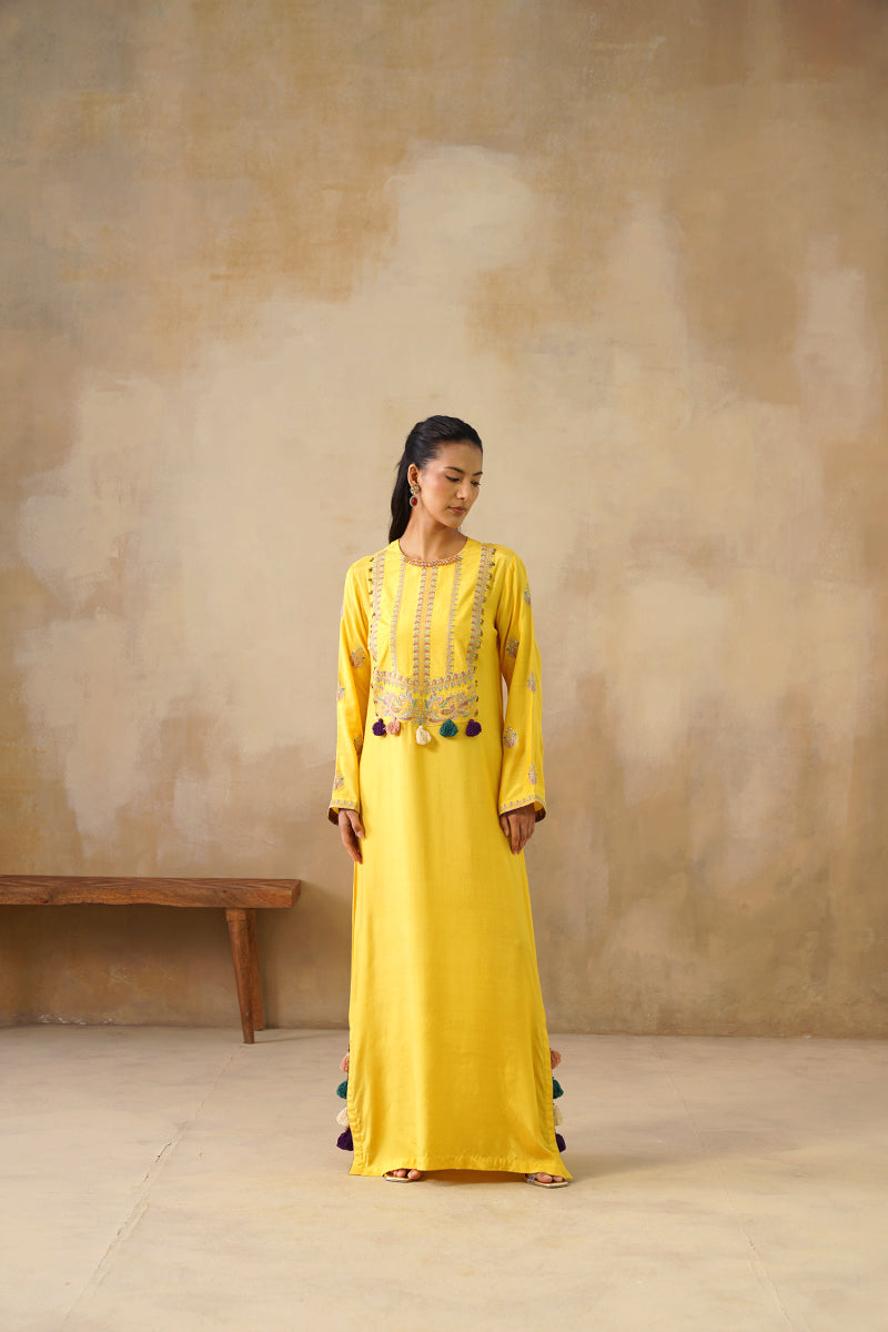 Noor Yellow Full Length Dress