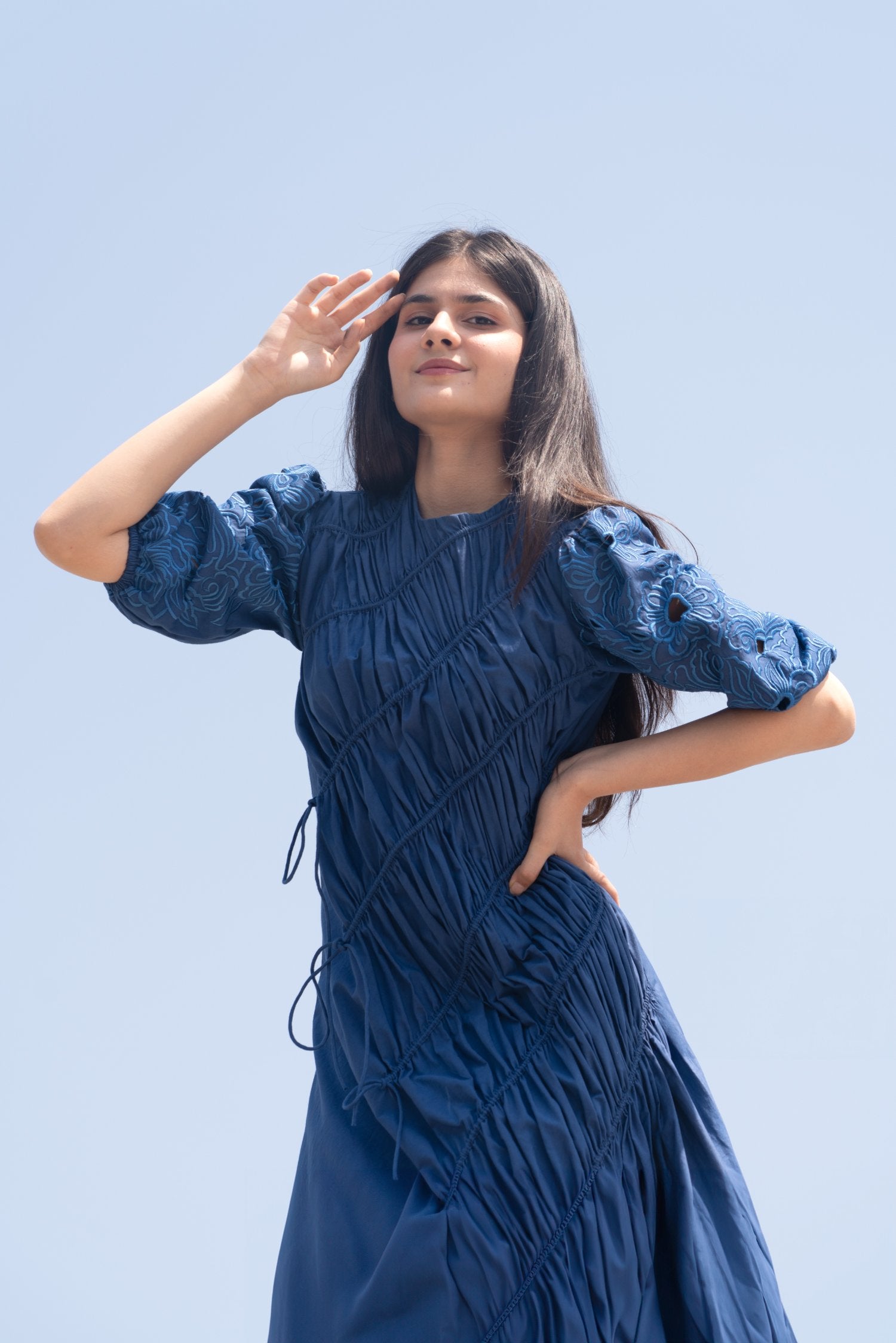 Blue Strings Middi Dress