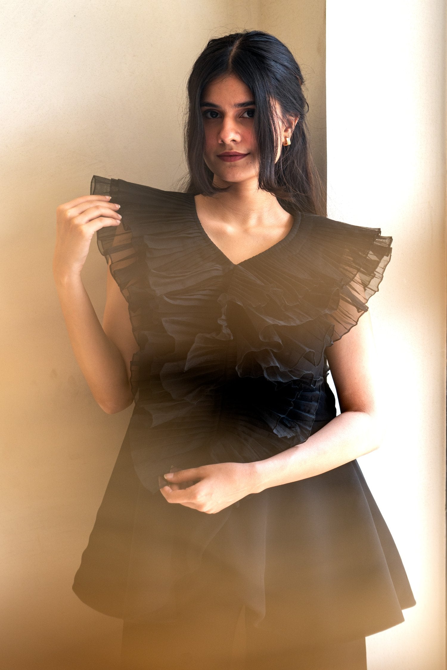 Black Ruffle Co-ord Set