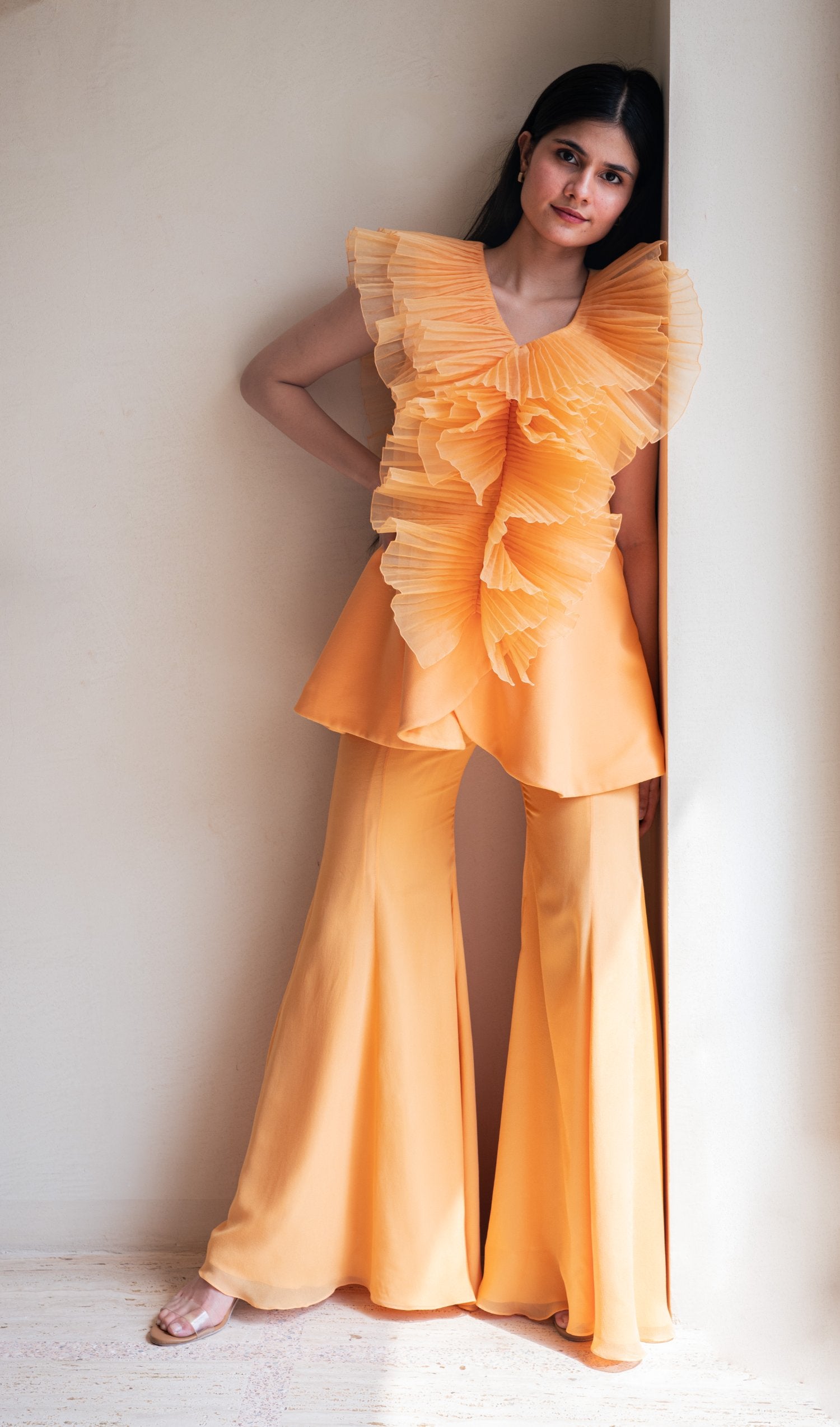 Orange ruffle Co-ord set