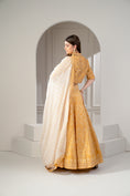 Load image into Gallery viewer, Daffodil Yellow Satin Silk Emroidered Indo Western Set
