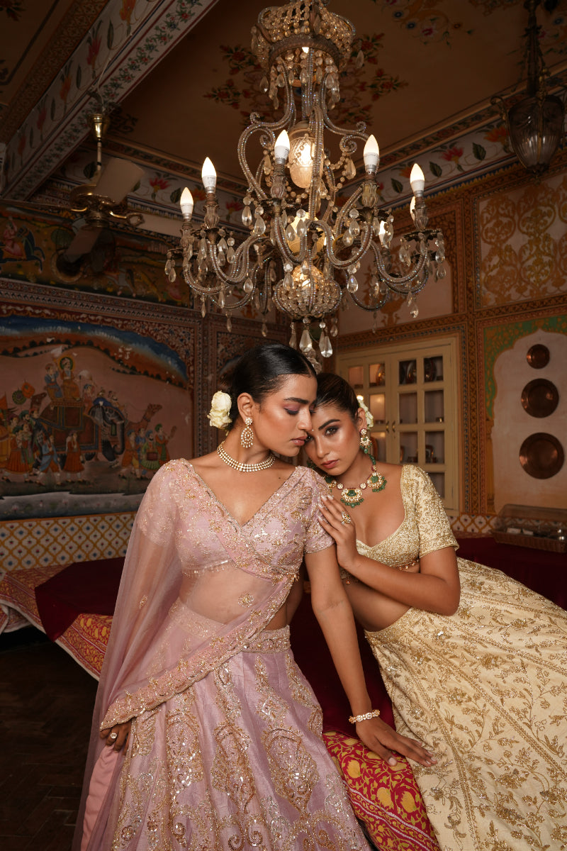 LEHENGA + BLOUSE + DUPATTA // MAUVE PINK LEHENGA SET