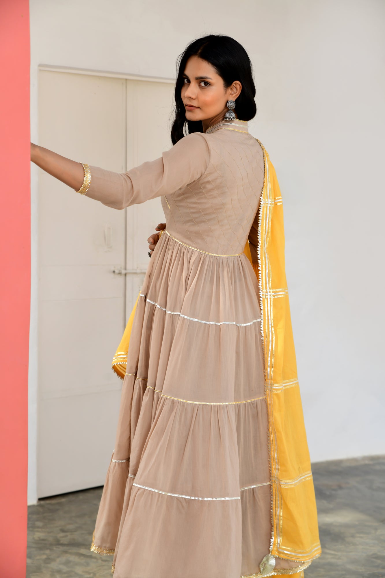 Coffee Fizaa Kurta Palazzo Set