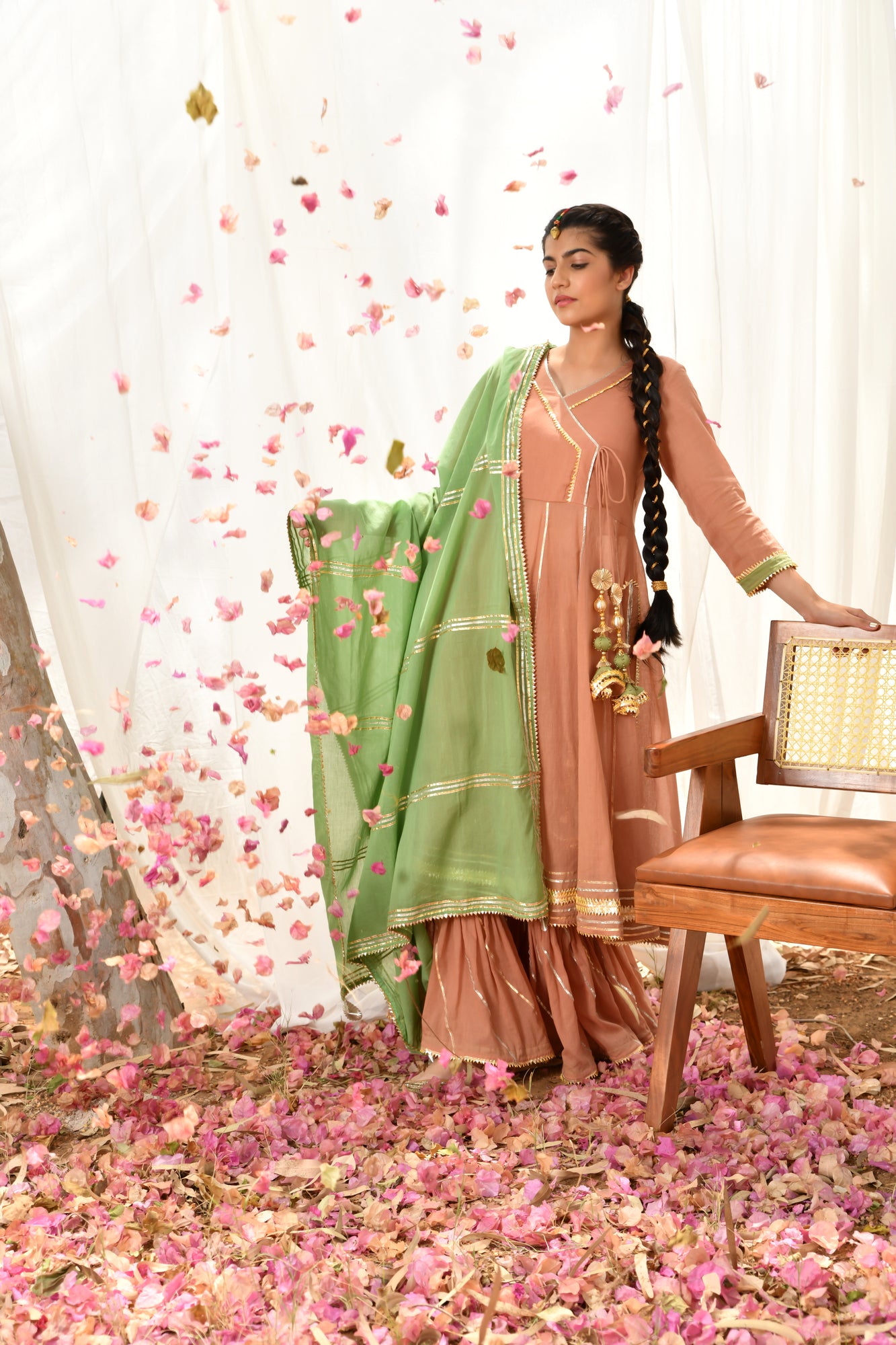 Peach Mastani Anarkali Set