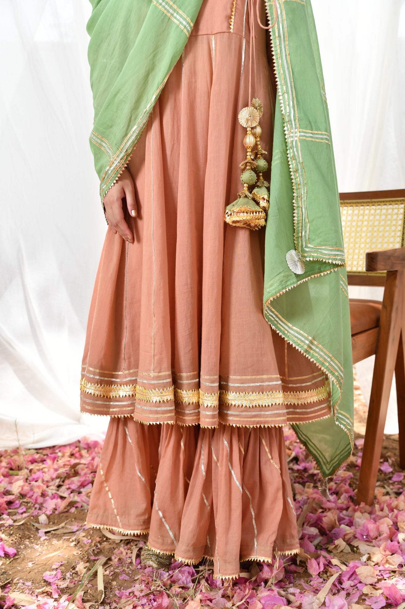Peach Mastani Anarkali Set