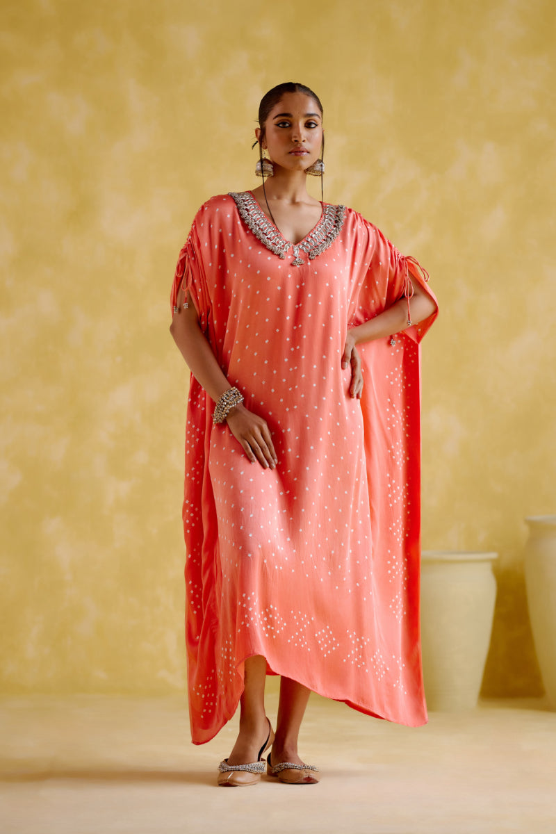 Dakshayani -Peach Orange Kaftan