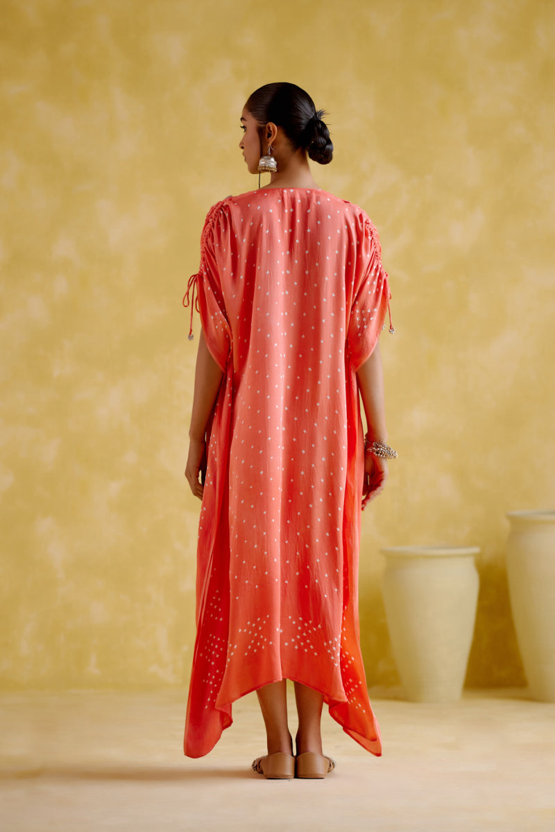 Dakshayani -Peach Orange Kaftan