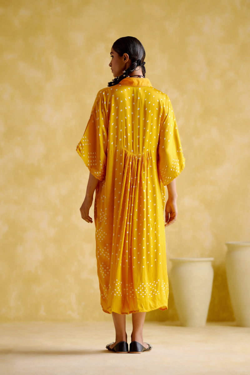 Devadarsana- Mustard Handcrafted Kaftan