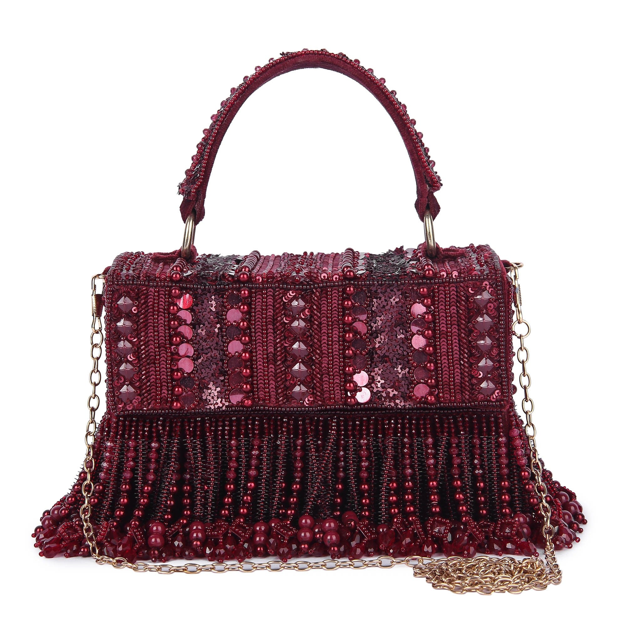 Maroon Minaa Clutch