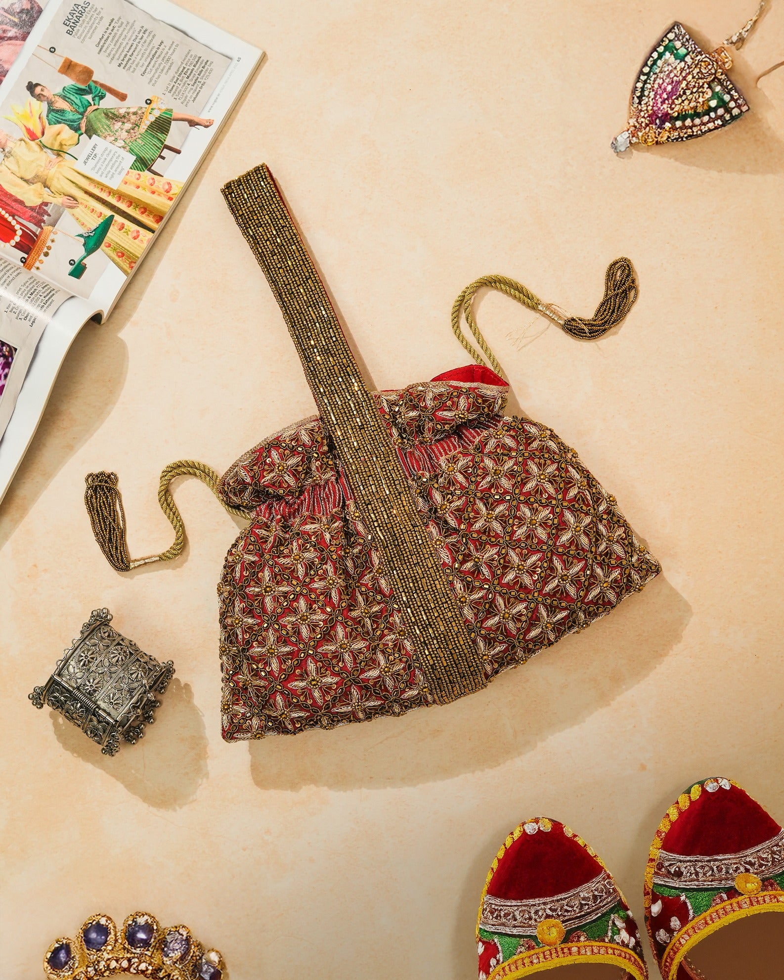 Red Riviera Potli Bag