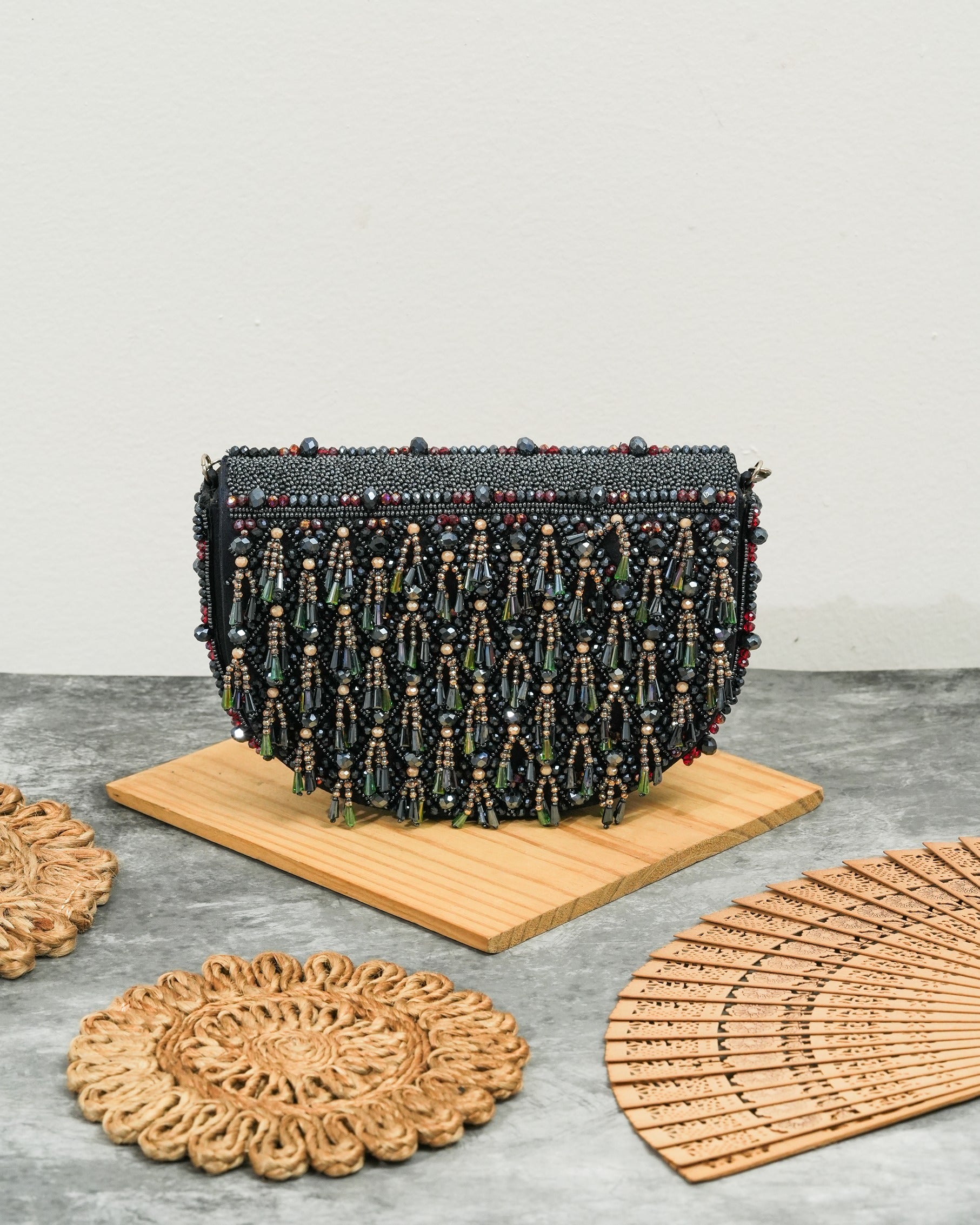 Semi Circle Tassle Clutch