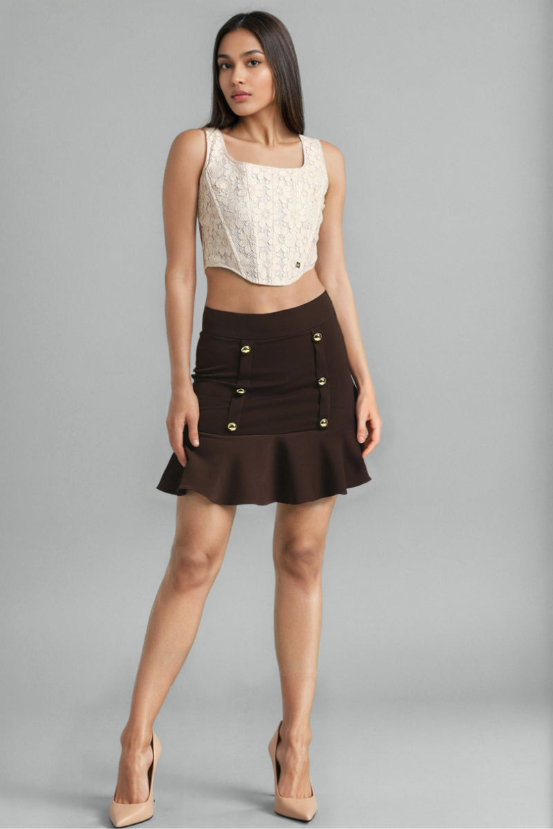 Peach Lace Corset Top