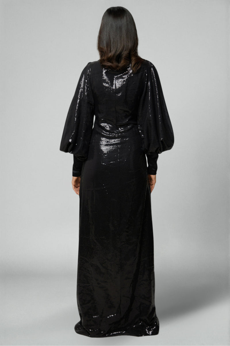 Black Sequins Gown