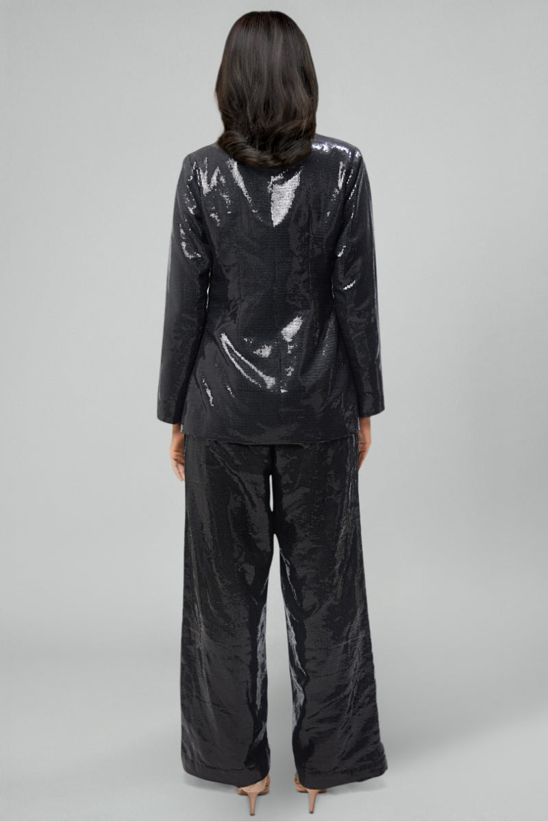 Black Sequins Pant Set