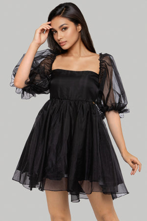 Black Flared Short Dress – AGASHE