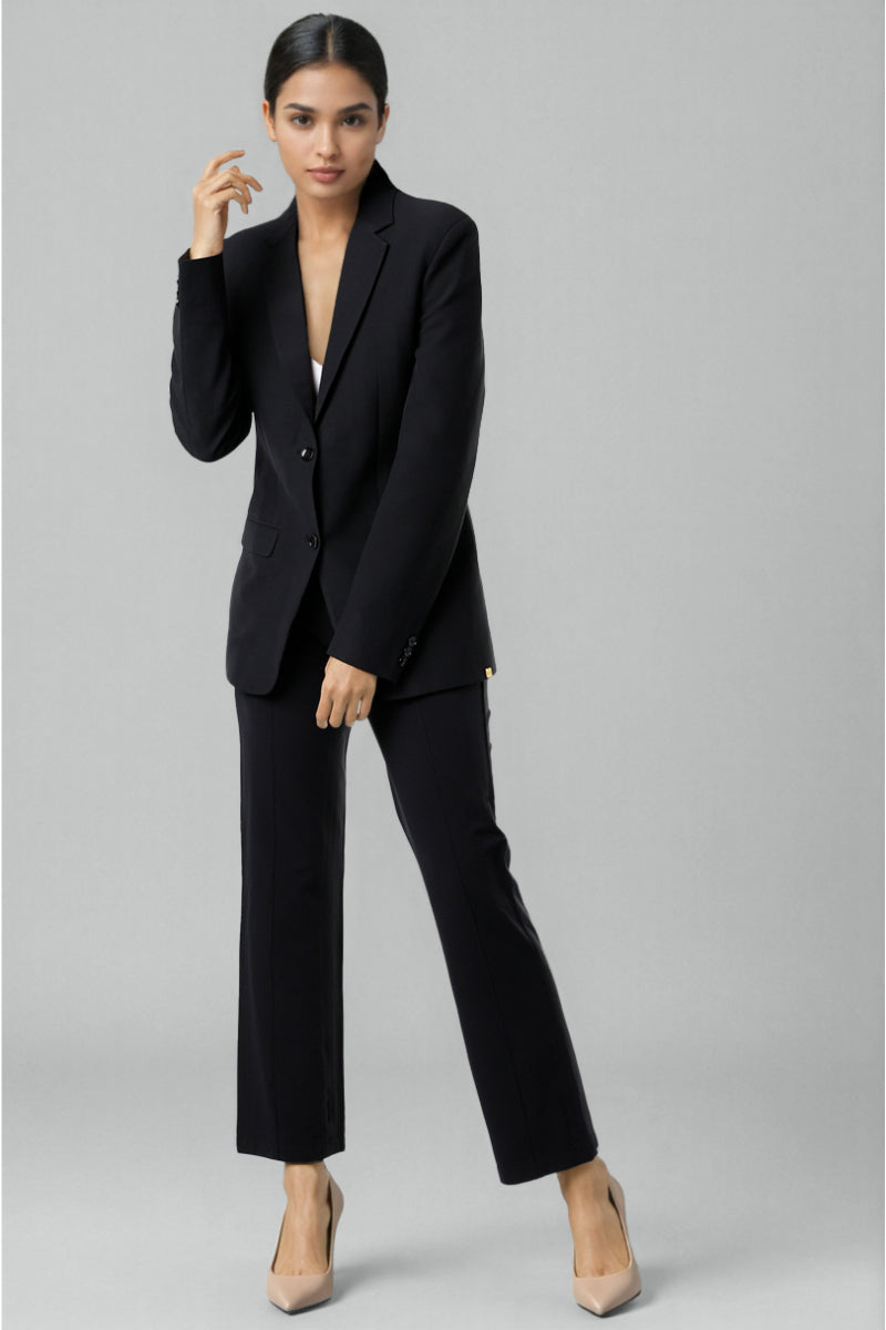 Black Viscose Blazer Set