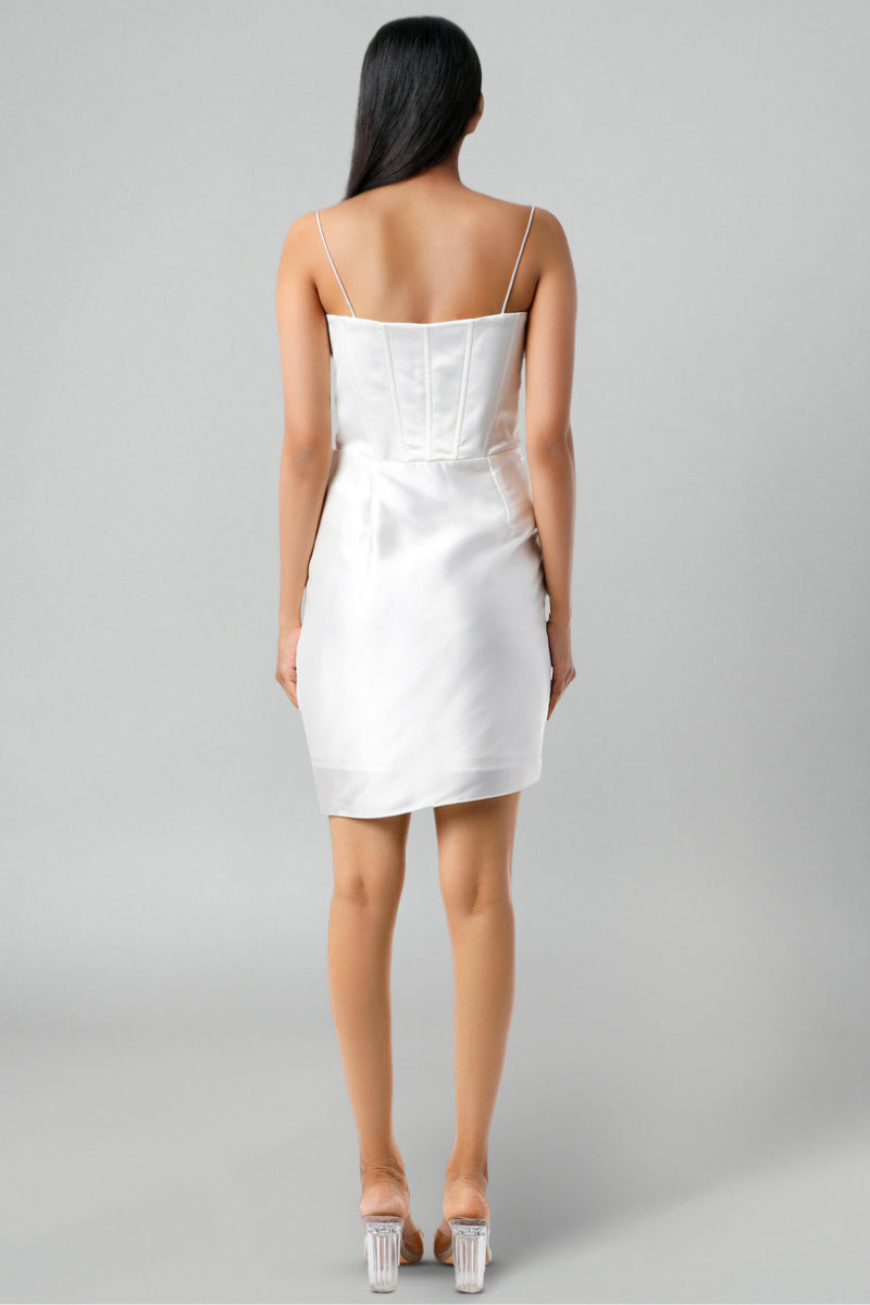 White Sleeveless Corset Dress