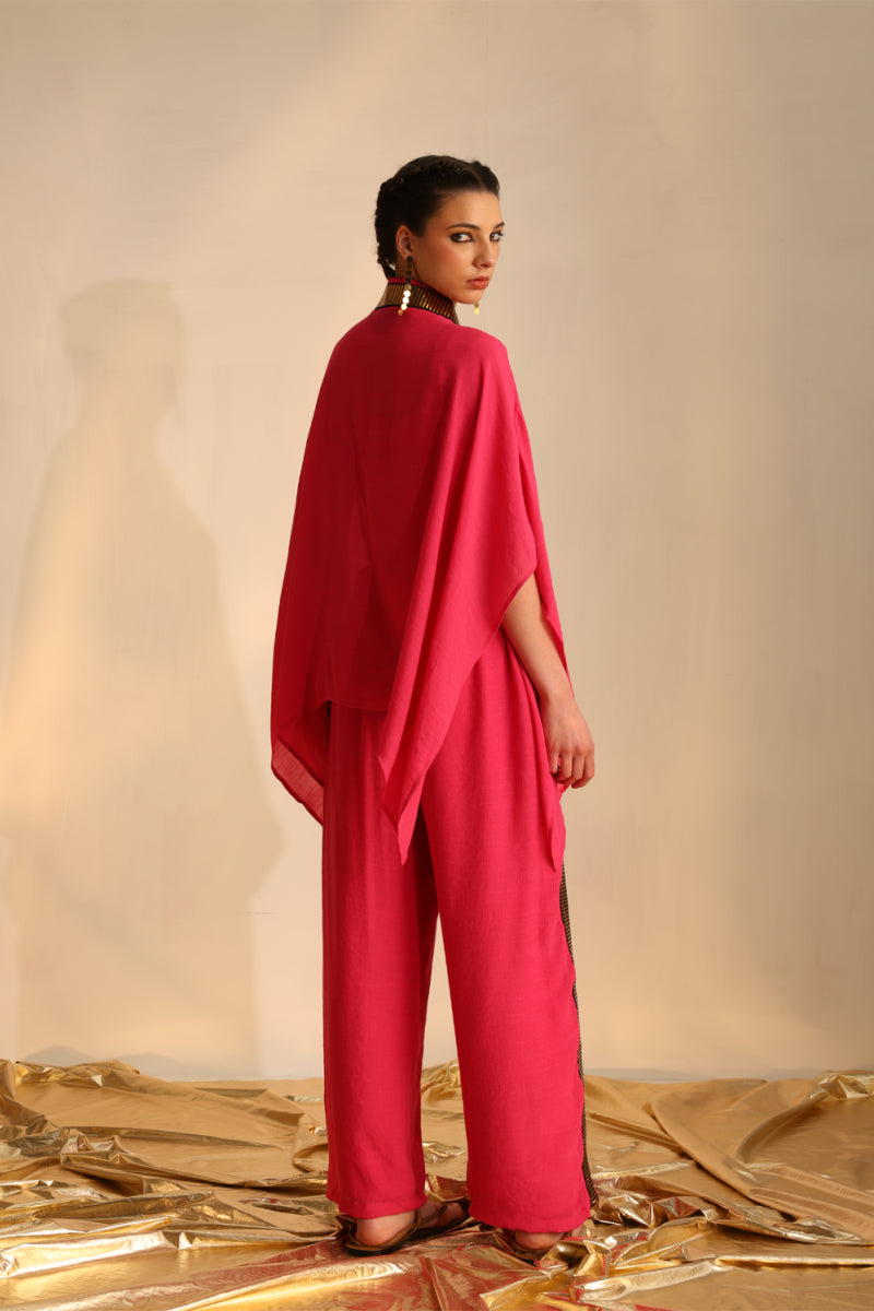 V-poncho foil twin set