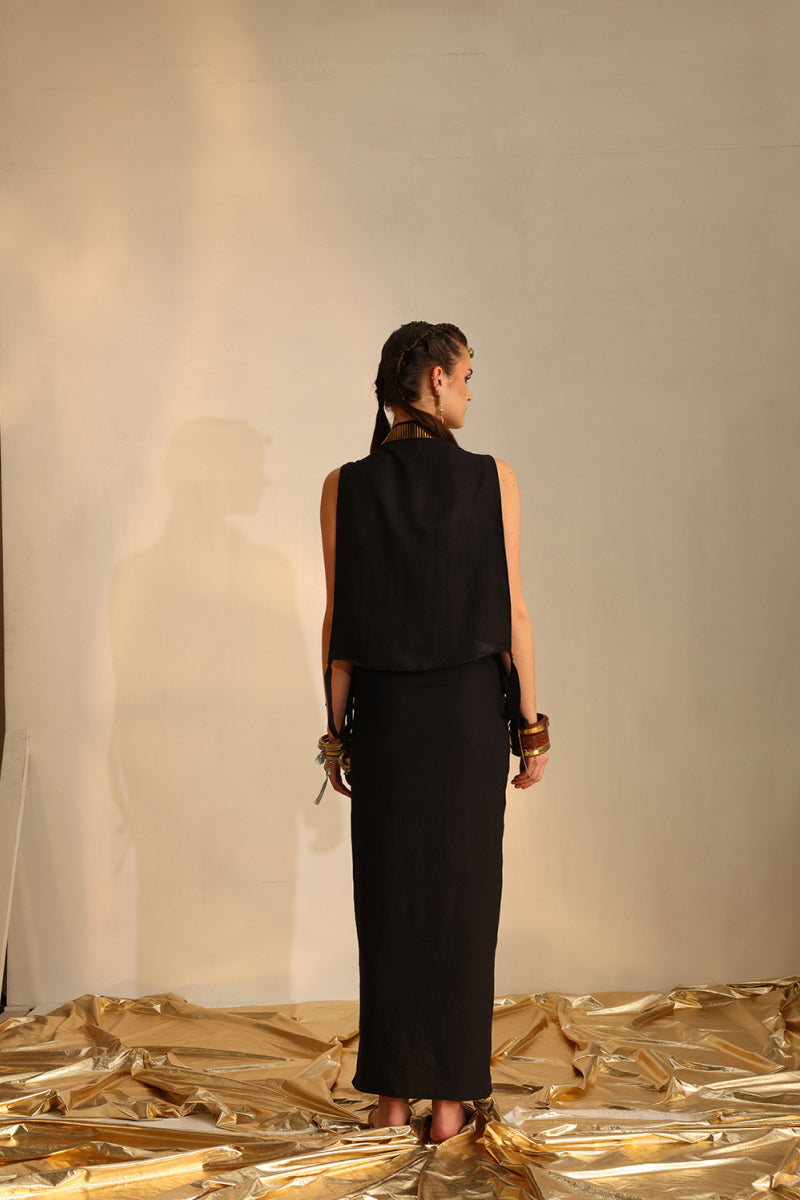 Cowl foil Waistcoat set